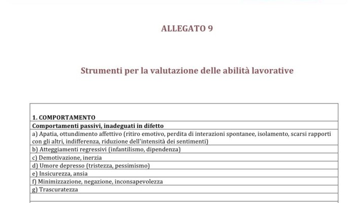 Strumenti per la valutazione delle abilità lavorative nelle GCA: un esempio concreto.