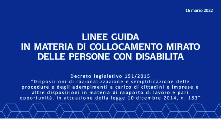 Le nuove Linee guida in tema di collocamento mirato delle persone con disabilità