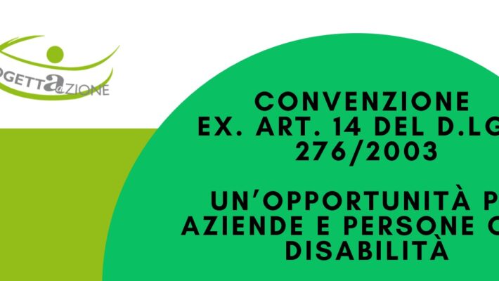 Convenzione EX. ART. 14 del D.Lgs. 276/2003: un’opportunità per aziende e persone con disabilità